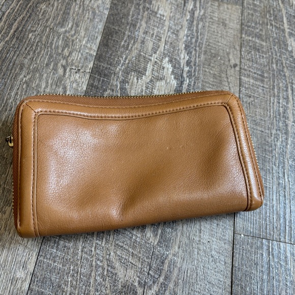 Tory Burch Brown Leather Zip Wallet - Picture 2 of 5